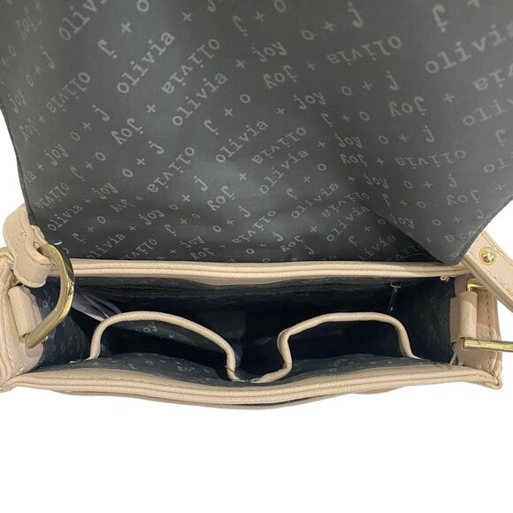 Olivia + Joy beige gold long crossbody handbag Purse - Faux Leather - boho - Picture 6 of 12